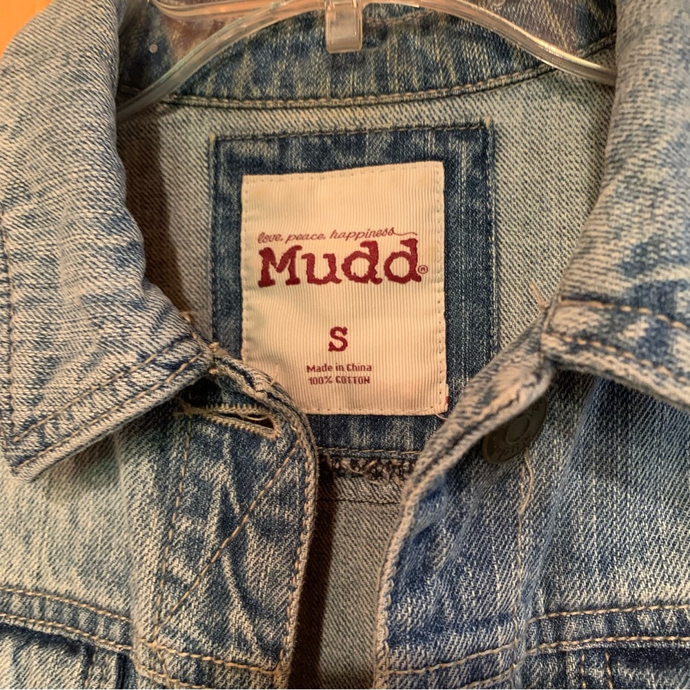 MUDD Distressed Denim Jacket Short Sz S - Picture 3 of 9